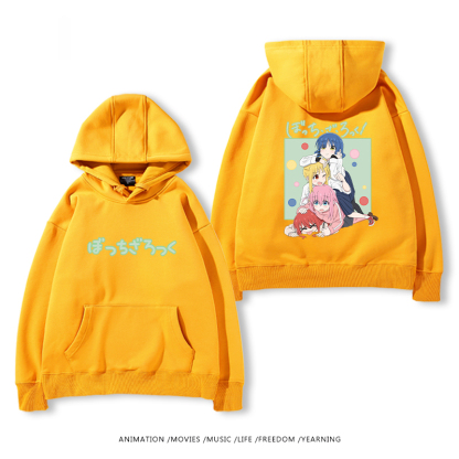 孤獨搖滾 聯名衛衣2024秋冬新款親子情侶裝薄絨款連帽衛衣