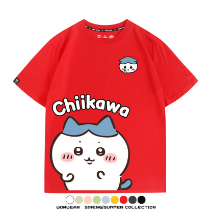 Chiikawa日系萌系吉伊卡哇可愛小八烏薩奇聯名短袖夏男T恤衫