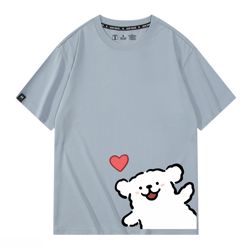 線條小狗 2024親子情侶男女同款 純棉T恤