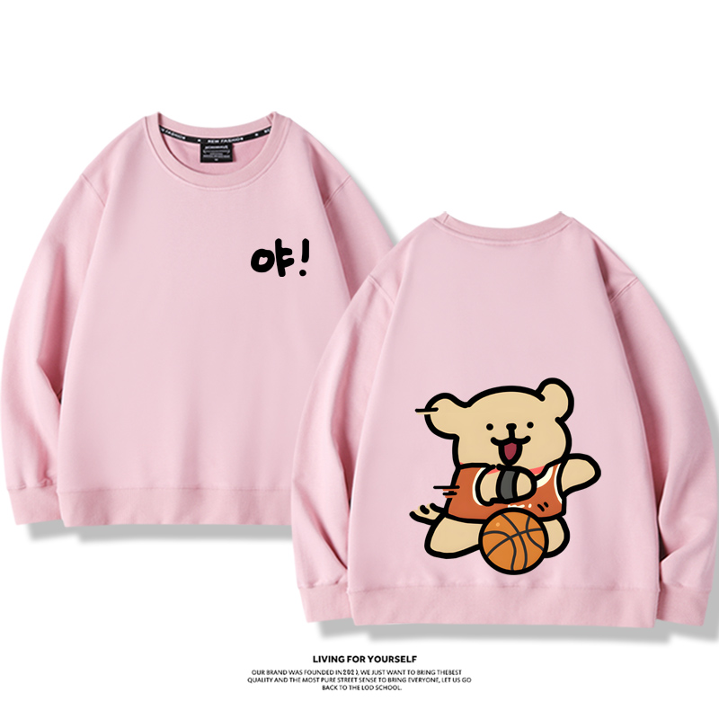 線條小狗2023親子情侶裝 圓領長袖