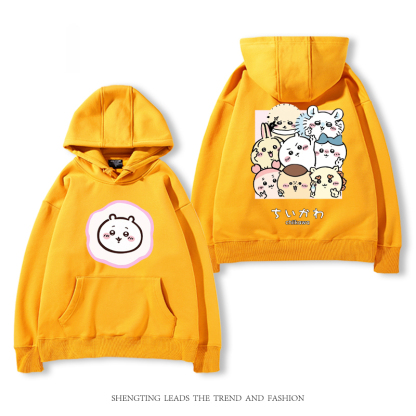 chiikawa 2024秋冬新款親子情侶裝薄絨款連帽衛衣