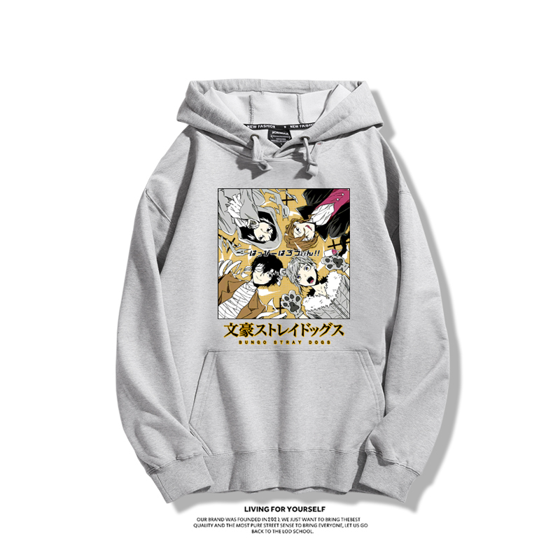 文豪野犬聯名衛衣2023秋冬新款親子情侶裝薄絨款連帽衛衣