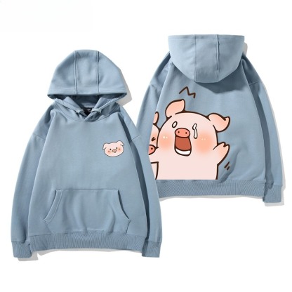 LuLu豬新款 親子情侶男女連帽衛衣