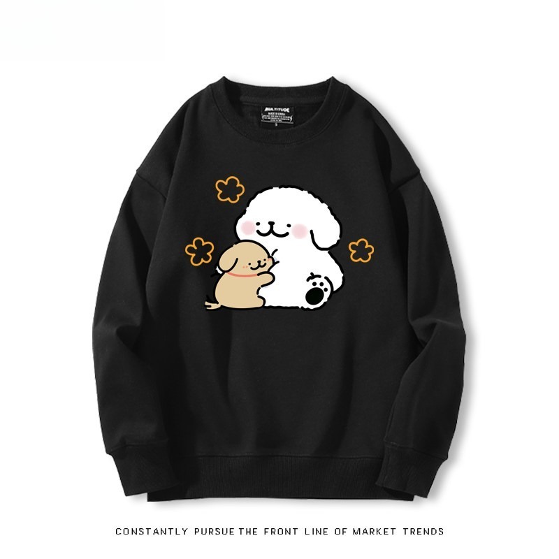 線條小狗 聯名親子情侶裝 圓領長袖