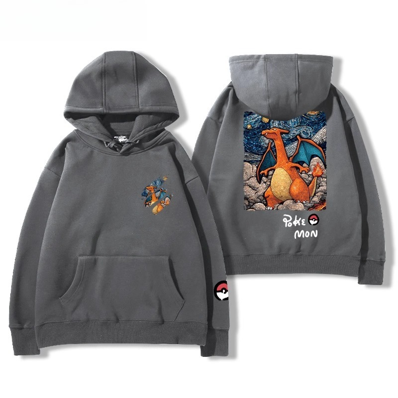 寶可夢油畫系列 聯名衛衣2025秋冬新款親子情侶裝連帽衛衣