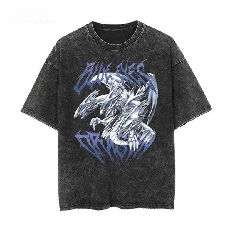 遊戲王水洗做舊  印花水洗短袖