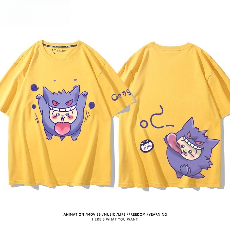 Chiikawa X 寶可夢 2026親子情侶男女同款 印花短袖T恤