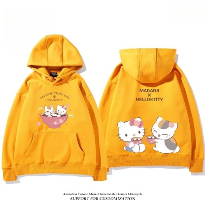 夏目友人帳貓咪老師X三麗鷗新款 親子情侶男女連帽衛衣