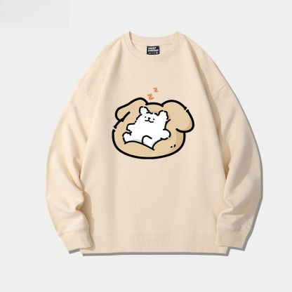 線條小狗 聯名親子情侶裝 圓領長袖