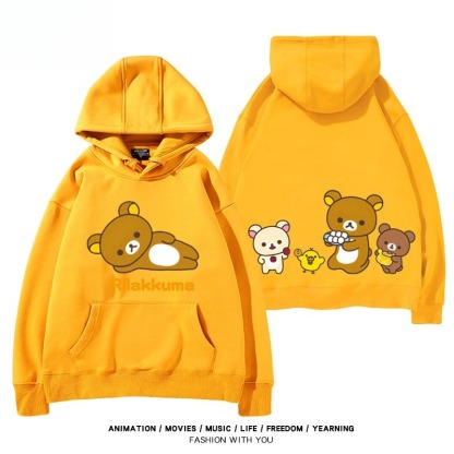 日系拉拉熊 聯名衛衣新款 親子情侶裝連帽衛衣