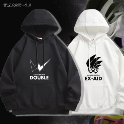 假面騎士 衛衣2024秋冬新款親子情侶裝薄絨款連帽衛衣
