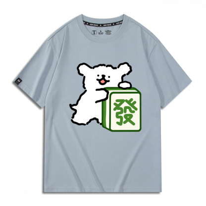 線條小狗 新年發 2024親子情侶男女同款 純棉T恤