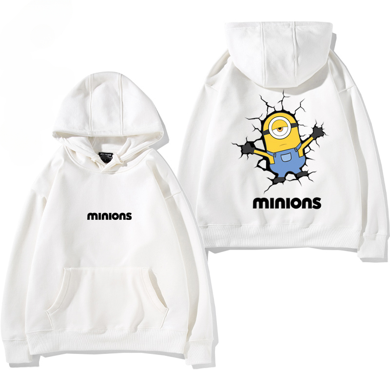 小黃人 聯名衛衣2024秋冬新款親子情侶裝薄絨款連帽衛衣