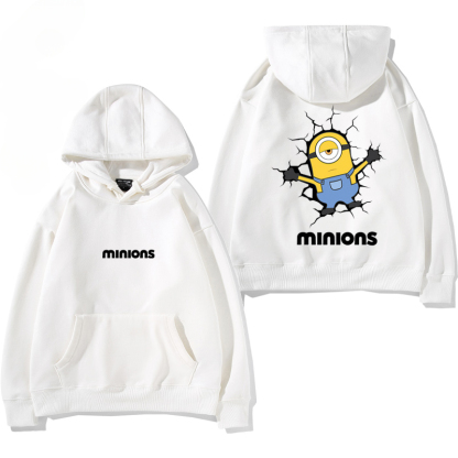 小黃人 聯名衛衣2024秋冬新款親子情侶裝薄絨款連帽衛衣