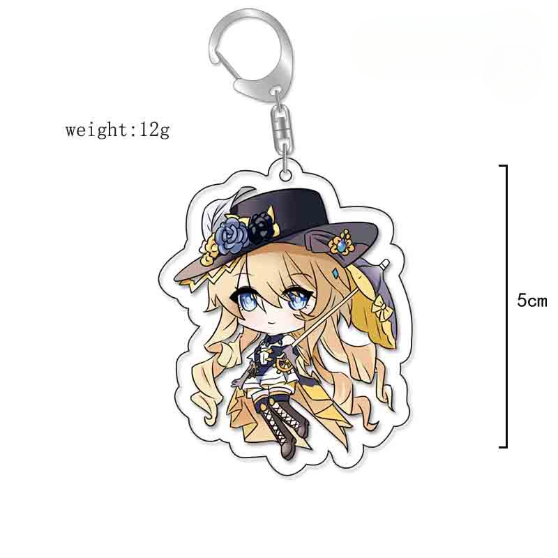原神旅行者可莉安柏凱亞克力雙面鑰匙扣個性掛飾遊戲周邊薔薇魔女【單買三件起送】