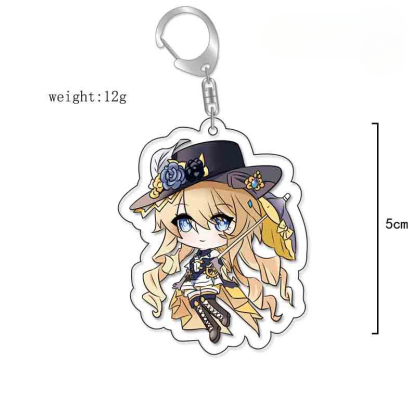 原神旅行者可莉安柏凱亞克力雙面鑰匙扣個性掛飾遊戲周邊薔薇魔女【單買三件起送】