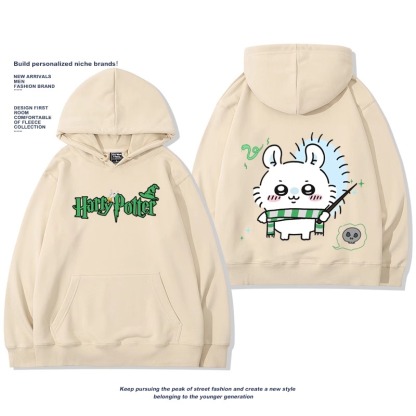 Chiikawa聯名衛衣2024秋冬新款親子情侶裝薄絨款連帽衛衣