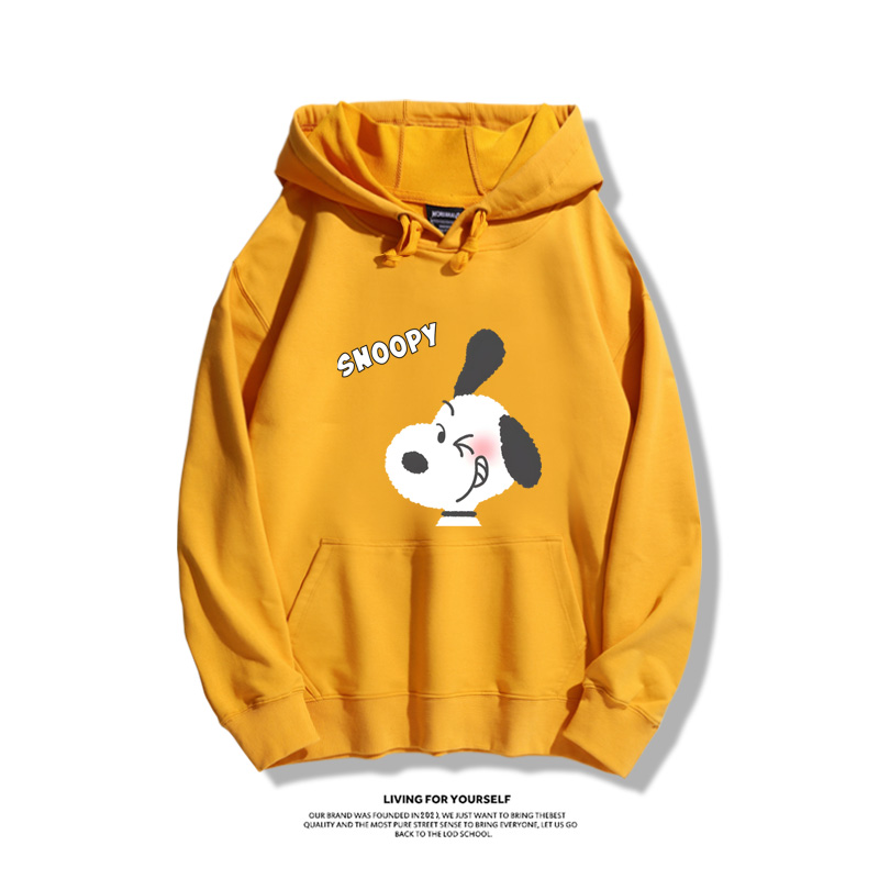 史努比聯名衛衣2023秋冬新款親子情侶裝薄絨款連帽衛衣