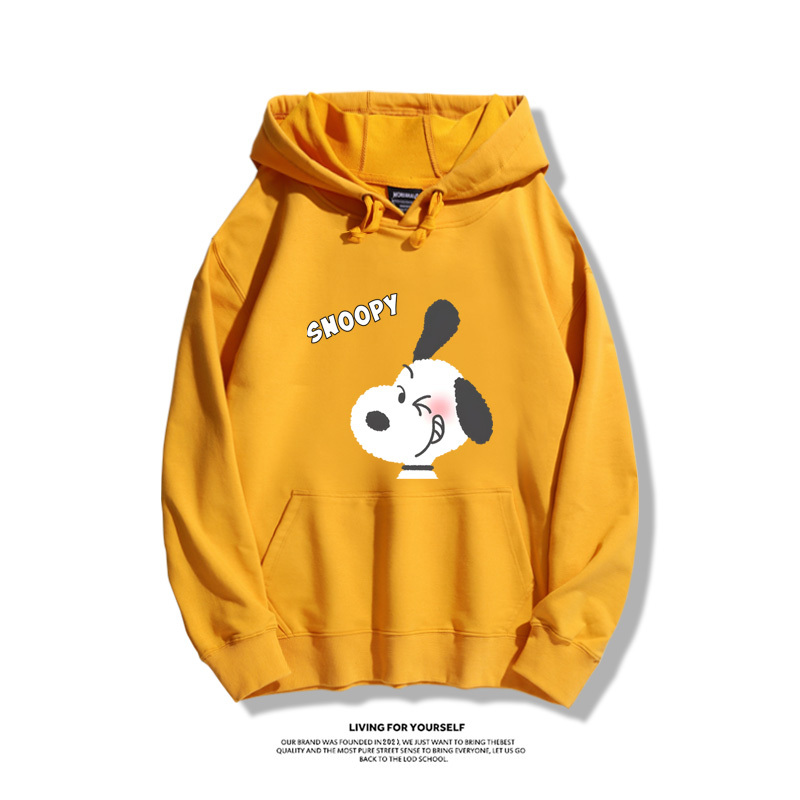 史努比聯名衛衣2023秋冬新款親子情侶裝薄絨款連帽衛衣