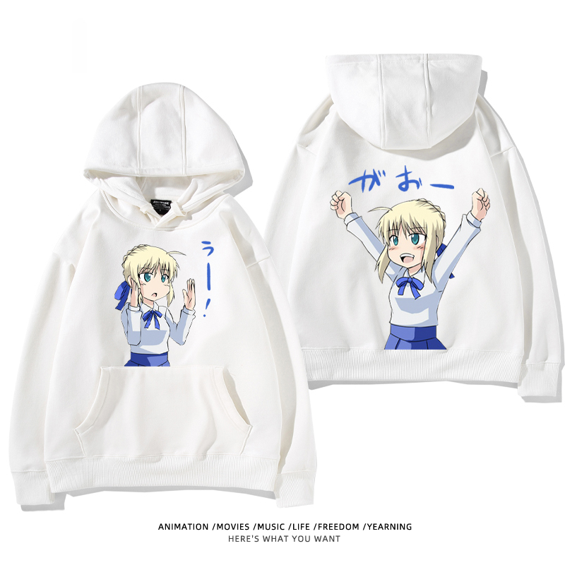 fate 2024秋冬新款親子情侶裝薄絨款連帽衛衣