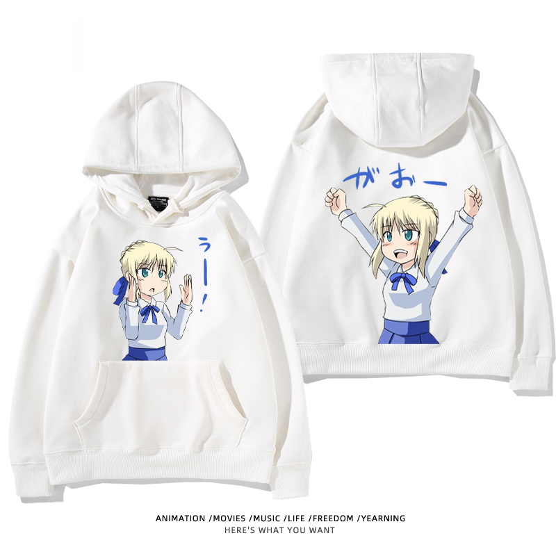 fate 2024秋冬新款親子情侶裝薄絨款連帽衛衣