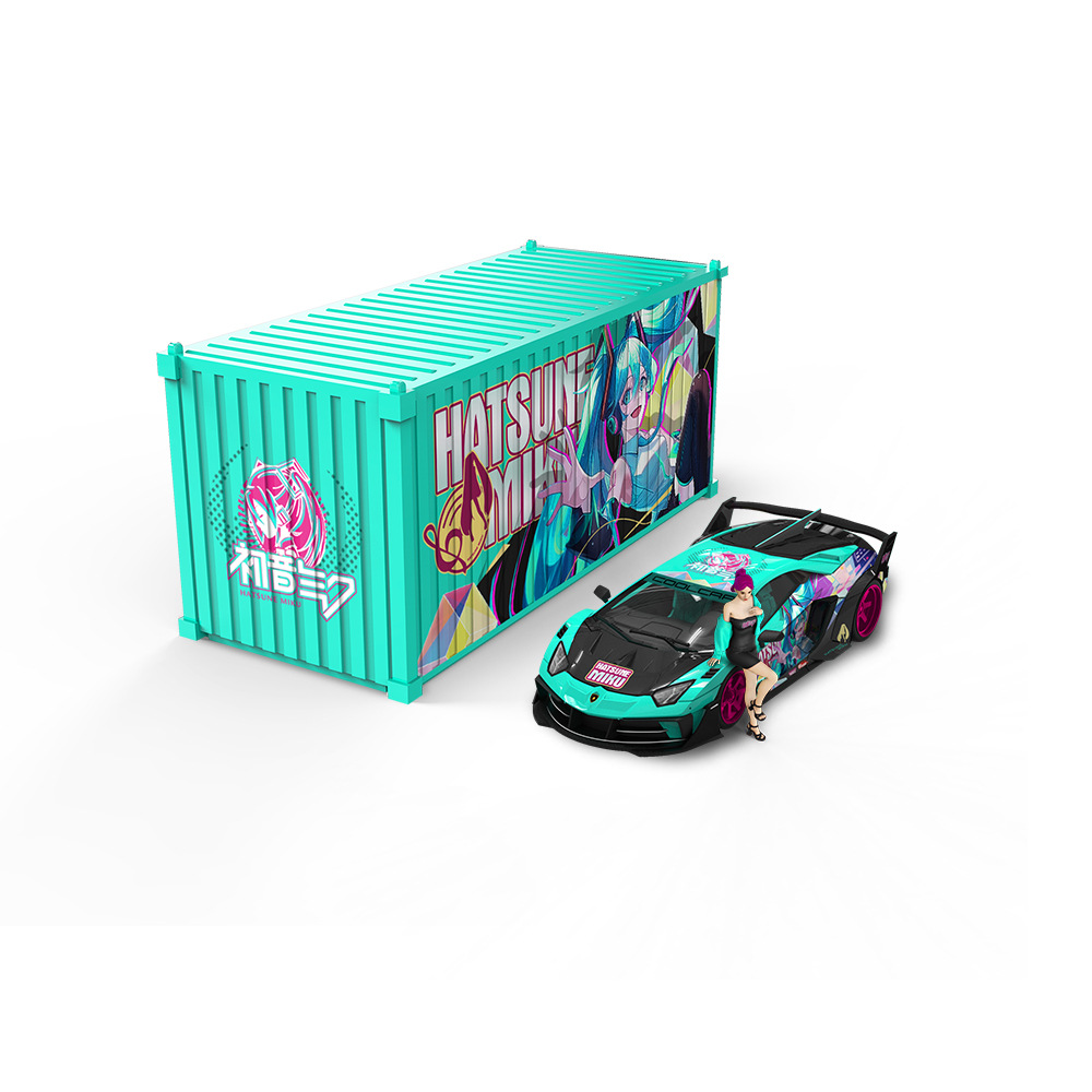 Cool Car 1:64 蘭博GTEVO 初音塗裝仿真合金汽車模型