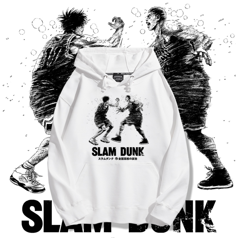 灌籃高手聯名衛衣2023秋冬新款親子情侶裝薄絨款連帽衛衣