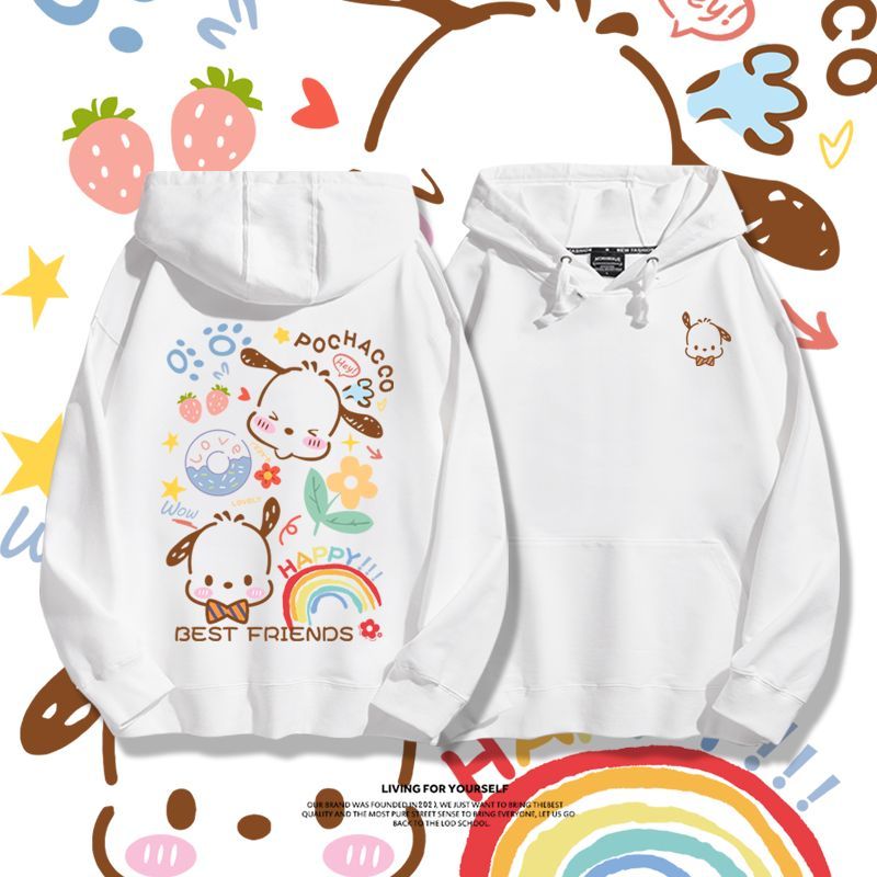 三麗鷗聯名衛衣2023秋冬新款親子情侶裝薄絨款連帽衛衣