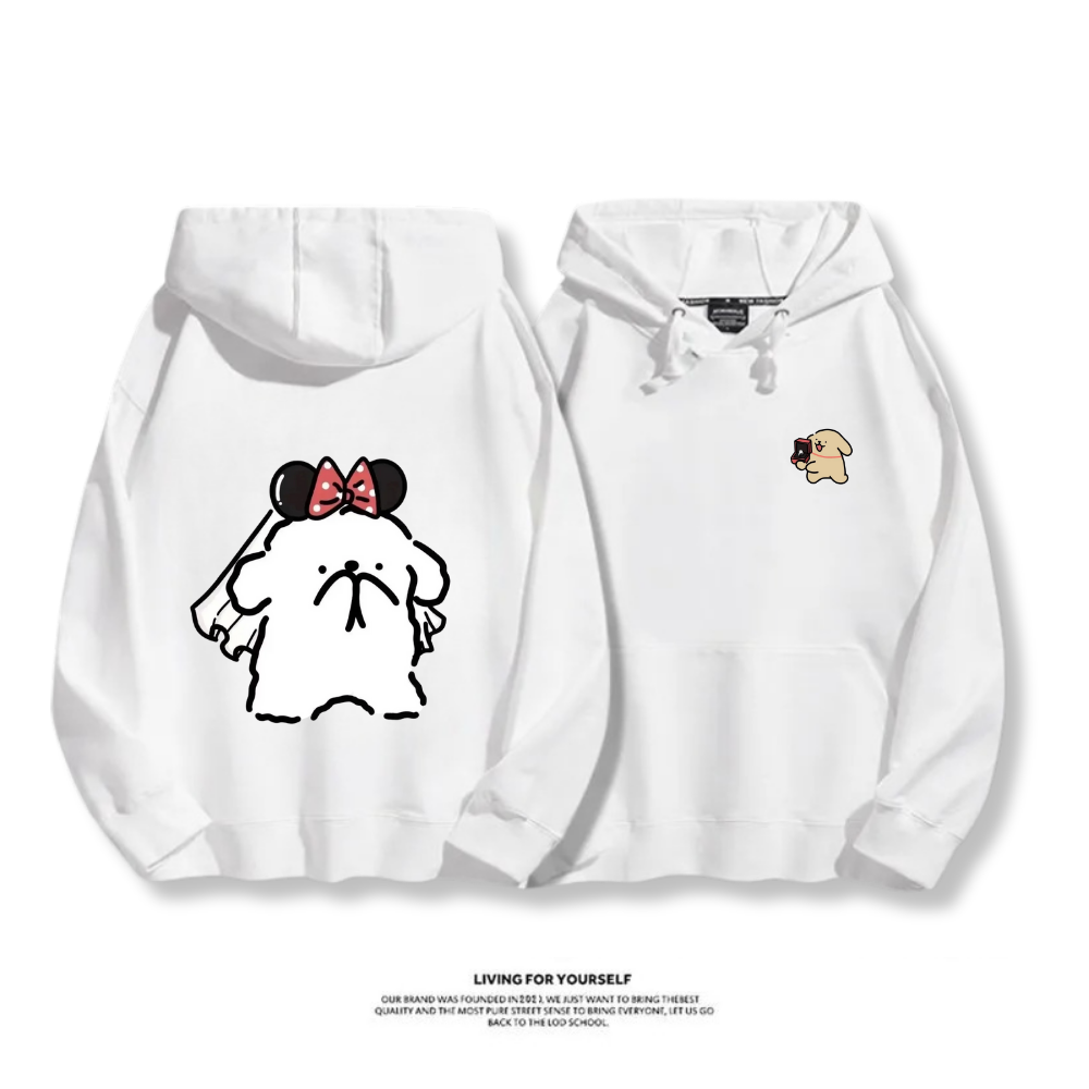 線條小狗 2025秋冬新款 親子情侶男女連帽衛衣