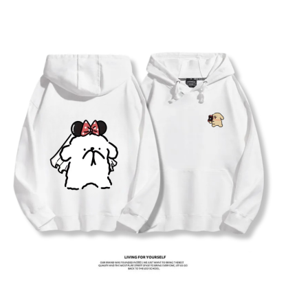 線條小狗 2025秋冬新款 親子情侶男女連帽衛衣