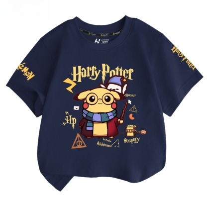 皮卡丘X哈利波特 2026親子情侶男女同款 印花短袖T恤