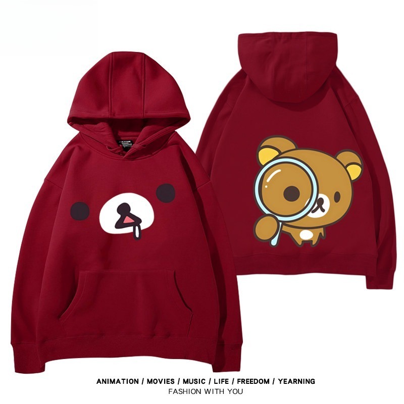 日系拉拉熊 聯名衛衣新款 親子情侶裝連帽衛衣