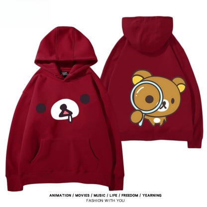 日系拉拉熊 聯名衛衣新款 親子情侶裝連帽衛衣