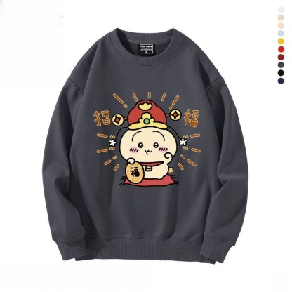 新年chiikawa 2026秋冬新款親子情侶裝 圓領長袖/連帽衛衣