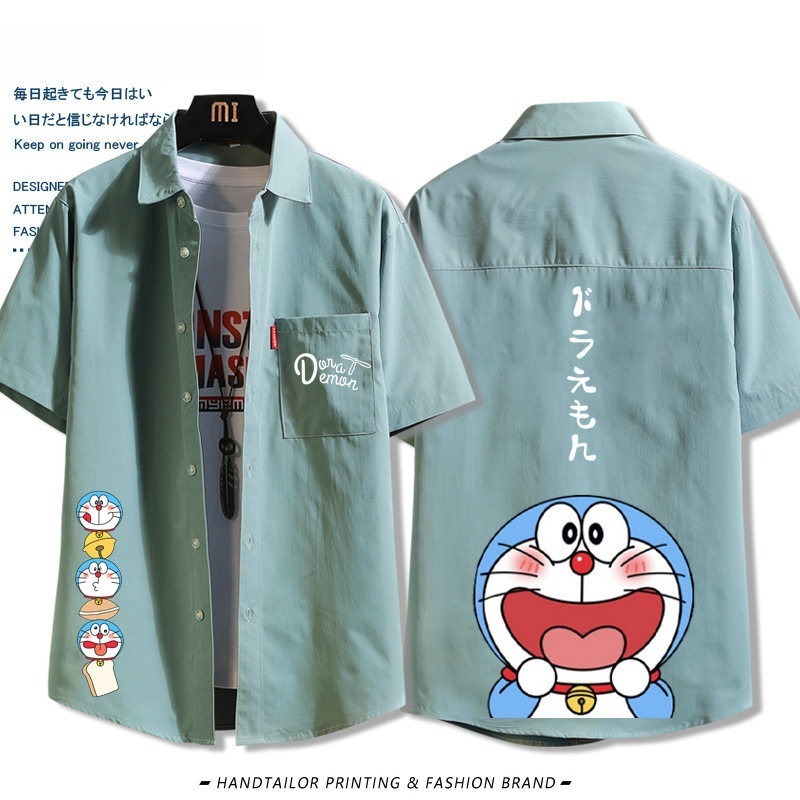 機器貓小叮噹 周邊薄款印花短袖襯衫
