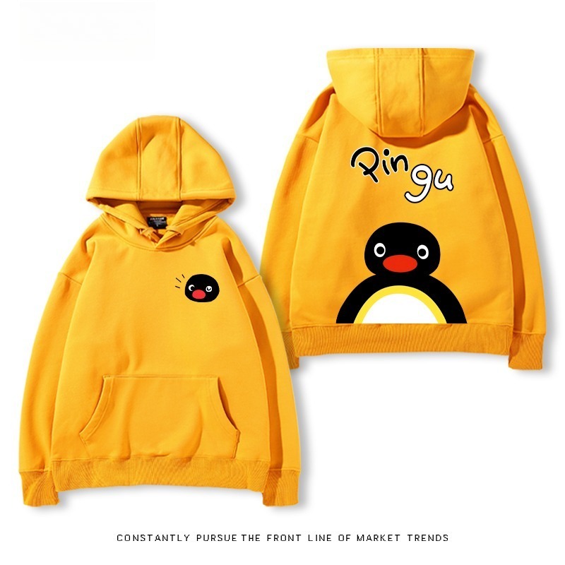 企鵝Pingu 秋冬新款 親子情侶男女連帽衛衣