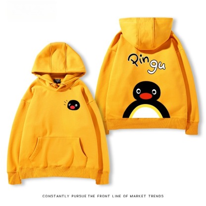 企鵝Pingu 秋冬新款 親子情侶男女連帽衛衣