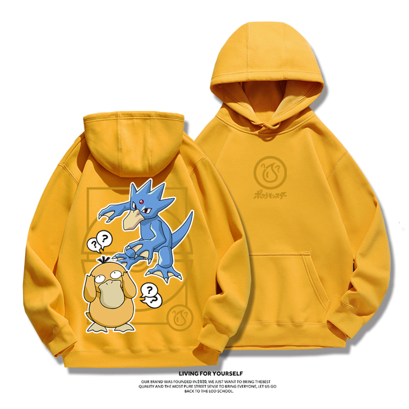 寶可夢聯名衛衣2024秋冬新款親子情侶裝薄絨款連帽衛衣