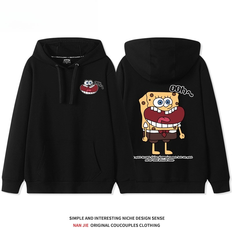 海綿寶寶 聯名衛衣2025秋冬新款親子情侶裝連帽衛衣