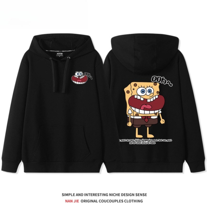 海綿寶寶 聯名衛衣2025秋冬新款親子情侶裝連帽衛衣