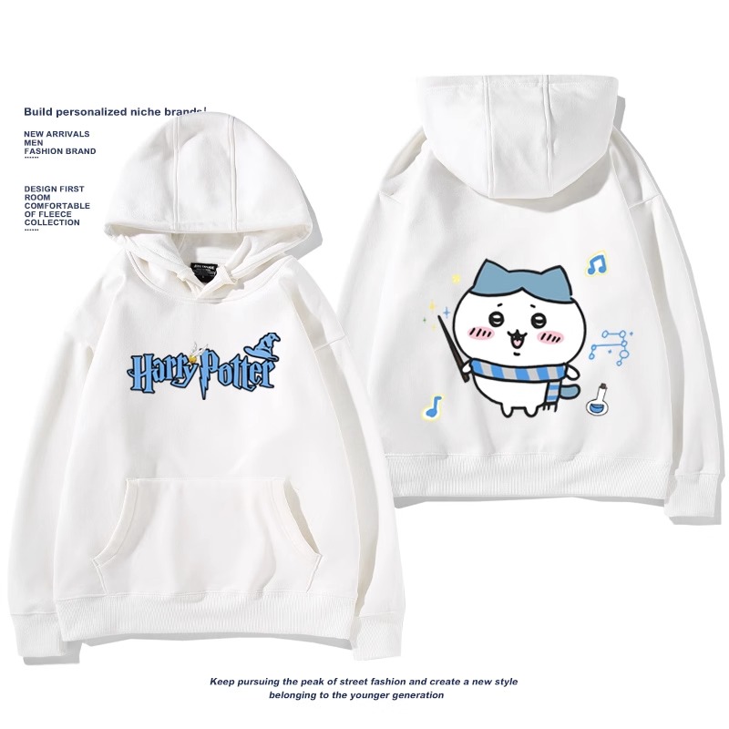 Chiikawa聯名衛衣2024秋冬新款親子情侶裝薄絨款連帽衛衣