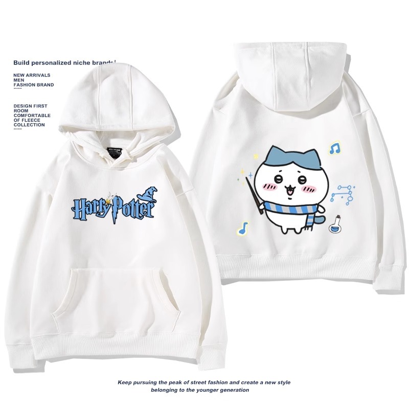 Chiikawa聯名衛衣2024秋冬新款親子情侶裝薄絨款連帽衛衣