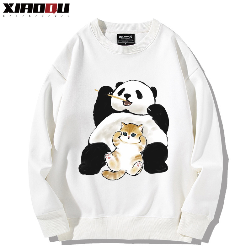 可愛貓咪熊貓 2024親子情侶裝 圓領長袖