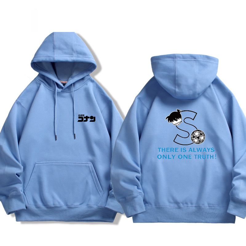 名偵探柯南 2024秋冬新款親子情侶裝薄絨款連帽衛衣