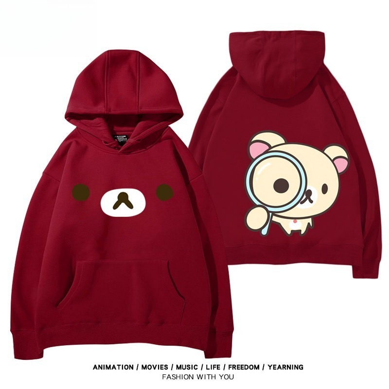 日系拉拉熊 聯名衛衣新款 親子情侶裝連帽衛衣