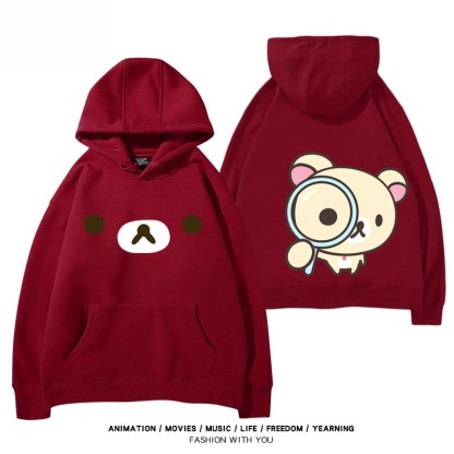 日系拉拉熊 聯名衛衣新款 親子情侶裝連帽衛衣