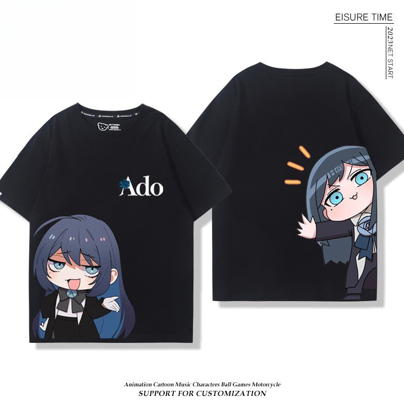 Ado歌手 2026親子情侶男女同款 印花短袖T恤