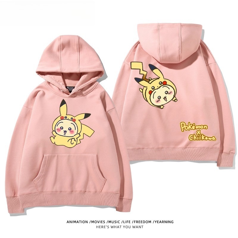 chiikawa X 寶可夢系列 聯名衛衣2025秋冬新款 親子情侶裝連帽衛衣