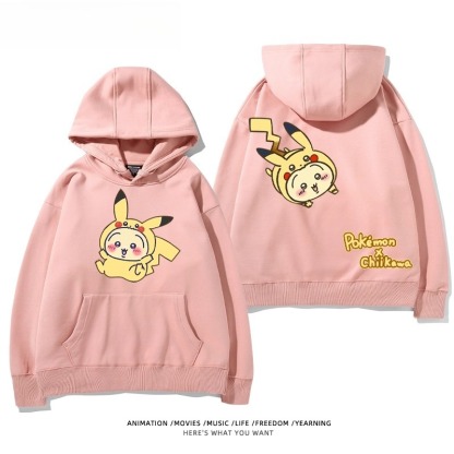 chiikawa X 寶可夢系列 聯名衛衣2025秋冬新款 親子情侶裝連帽衛衣