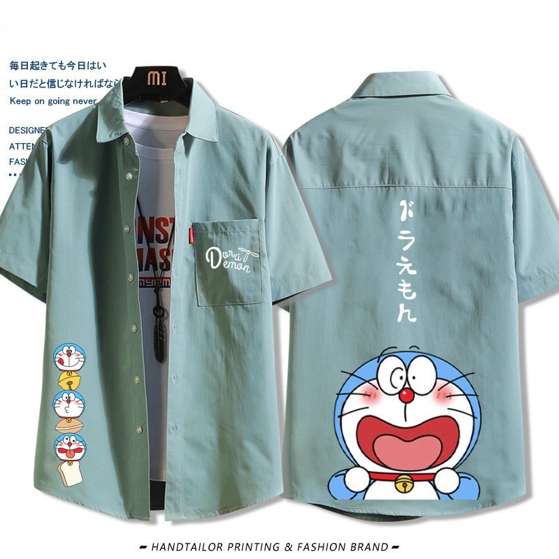 機器貓小叮噹 周邊薄款印花短袖襯衫